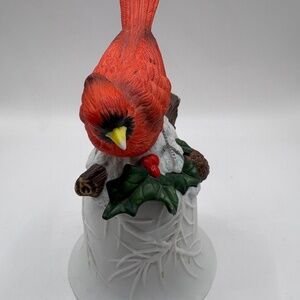 Red Cardinal Bird Christmas Porcelain 6.25" Bell